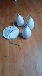 Hanglamp metaal met 3 kelken, Huis en Inrichting, Lampen | Hanglampen, Ophalen of Verzenden, Zo goed als nieuw, Metaal, Minder dan 50 cm