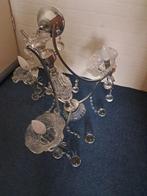 Plafondlamp kroonluchter, van koper en glas., Ophalen, Gebruikt, Glas