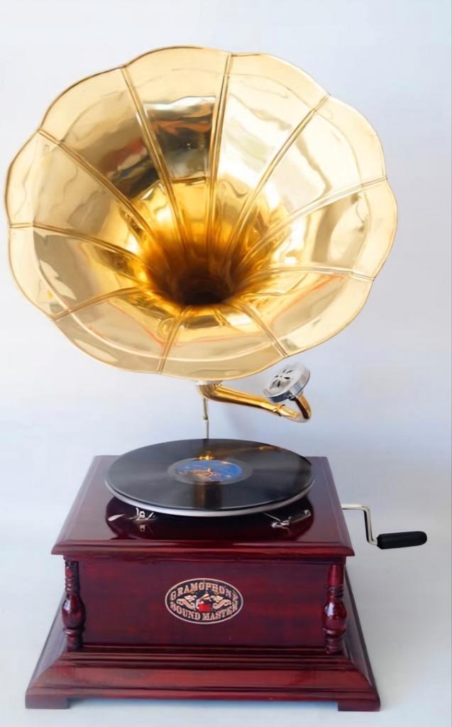 Grammofoon - werkt echt!, Antiek en Kunst, Antiek | Tv's en Audio, Ophalen of Verzenden