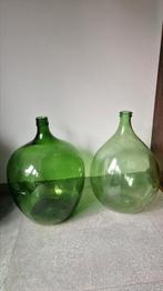 2x mooie grote wijn/gist flessen, Ophalen, Zo goed als nieuw, Overige kleuren, Glas