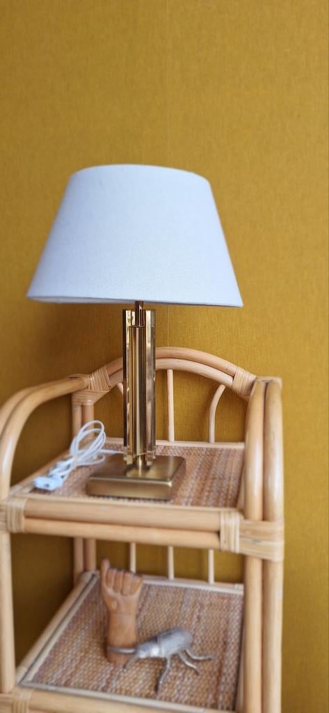 Vintage Empire style messing lamp, schemerlamp, tafellamp, Huis en Inrichting, Lampen | Tafellampen, Gebruikt, Minder dan 50 cm
