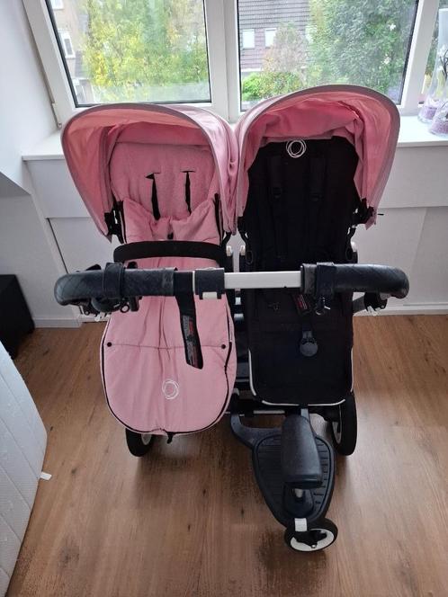 Bugaboo Donkey duo, Kinderen en Baby's, Kinderwagens en Combinaties, Gebruikt, Kinderwagen, Bugaboo, Duowagen, Luchtbanden, Met reiswieg