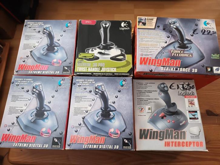 Partij Logitech WingMan Joysticks - Collectie, Computers en Software, Joysticks, Gebruikt, Ophalen of Verzenden