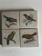 4 antieke wandtegels 10x10 cm uit de 19e eeuw, Ophalen of Verzenden