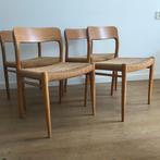 4 N.O. Moller 75 stoel stoelen Deens eiken, Ophalen, Gebruikt, Bruin