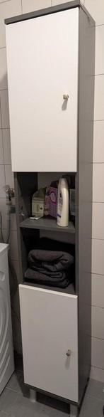 Badkamerkast te koop wit/antraciet 30 x 190 cm, (Half)hoge kast, Minder dan 50 cm, Gebruikt, Ophalen of Verzenden