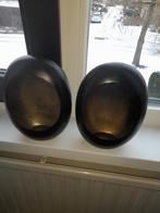 Mooie zwarte theelichthouders met zilveren binnenkant, Huis en Inrichting, Lampen | Vloerlampen, Ophalen, Kan bij medere stijlen.