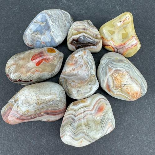 Crazy Lace Agaaat trommelsteen uit Zuid-Afrika, Verzamelen, Mineralen en Fossielen, Mineraal, Ophalen of Verzenden