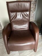 Relaxstoel bruin leer, Huis en Inrichting, Fauteuils, Ophalen, Minder dan 75 cm, Leer, Zo goed als nieuw
