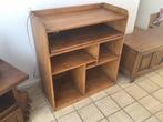 Stevige houten kast met uitschuifplank radiomeubel boeken, Ophalen, Zo goed als nieuw