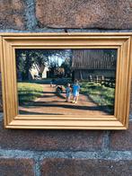 Vintage Foto met houten ingelijst achter glas., Antiek en Kunst, Kunst | Tekeningen en Foto's, Ophalen of Verzenden