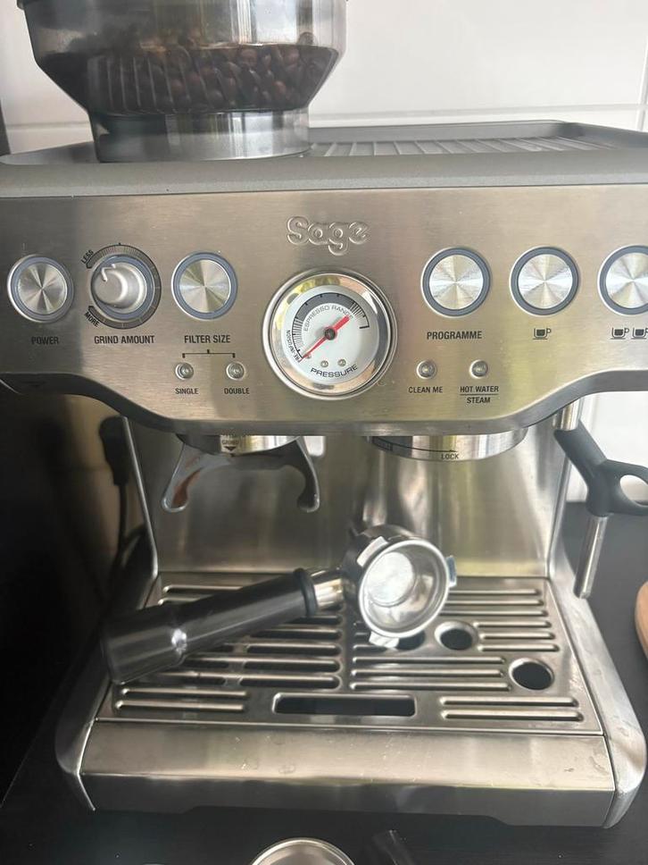 Sage Barista Express Espresso Machine - Topstaat!, Witgoed en Apparatuur, Koffiezetapparaten, Zo goed als nieuw, Koffiebonen, Espresso apparaat