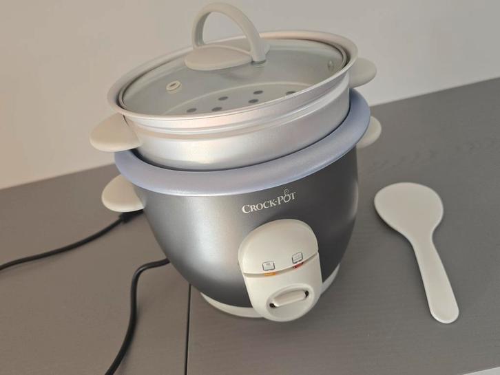Crockpot Rijstkoker met Groentestomer – Zo goed als nieuw, Witgoed en Apparatuur, Rijstkokers, Zo goed als nieuw, Ophalen of Verzenden