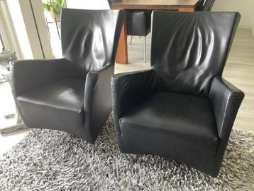 Montis Windy Fauteuils - Zwart Leer beschikbaar voor biedingen
