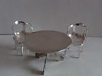 Miniatuur zilver L105-69 tafel 2 stoelen zilveren miniaturen, Antiek en Kunst, Ophalen of Verzenden, Zilver