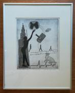 De vrije loopbaan 10/15 José Visser lijnets aquatint, Antiek en Kunst, Kunst | Etsen en Gravures, Ophalen of Verzenden