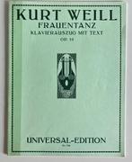 Kurt Weill Frauentanz Klavierauszug mit Text UE No 7748, Muziek en Instrumenten, Bladmuziek, Klarinet, Ophalen of Verzenden, Zo goed als nieuw