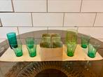 14 vintage limonade glazen groen glas, Verzenden, Zo goed als nieuw, Overige typen