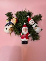 Set 3 vintage hangers polystone kerstman sneeuwpop, Diversen, Kerst, Ophalen of Verzenden, Zo goed als nieuw