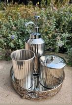 Luxe Zilveren Badkamer Set met Spiegel, Ophalen of Verzenden, Zo goed als nieuw