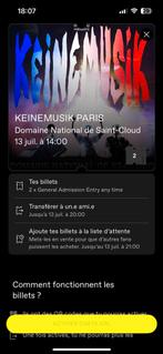 Twee tickets te koop voor Keinemusik zondag 13 juli : Parijs, Twee personen, Juli