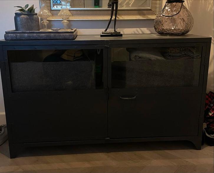 Stoere Industriële Metalen Kast - 125cm, Huis en Inrichting, Kasten | Dressoirs, Zo goed als nieuw, 100 tot 150 cm, 25 tot 50 cm