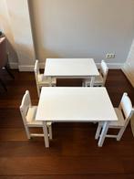 2 kindertafeltjes en 4 stoeltjes, Kinderen en Baby's, Kinderkamer | Tafels en Stoelen, Ophalen, Gebruikt, Stoel(en)