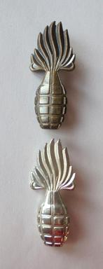 BGHW draagemblemen ZILVER en BRONS Handgranaat Werper., Ophalen of Verzenden, Landmacht, Nederland, Lintje, Medaille of Wings