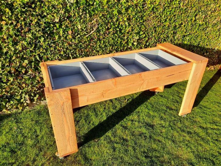 Verrijdbare kweektafel op hoogte douglas hout, Tuin en Terras, Bloembakken en Plantenbakken, Nieuw, Hout, Binnen, Balkon, Tuin