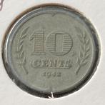 10 Cent Zink / Zinken Dubbeltje uit 1942 van Wilhelmina, Verzenden, Koningin Wilhelmina, 10 cent, Losse munt