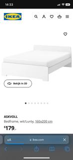 IKEA ASKVOLL 160x200 tweepersoonsbed, Huis en Inrichting, Slaapkamer | Bedden, 160 cm, Gebruikt, Ophalen of Verzenden, Wit