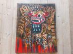Authentiek Balinees schilderij Barong handgeschilderd, Antiek en Kunst, Ophalen of Verzenden
