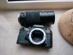 Chinon CE-4 Spiegelreflexcamera met teleLens, Ophalen of Verzenden, Gebruikt, Spiegelreflex