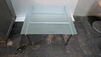 Glazen Salontafel met Metalen Poten, Gebruikt, 50 tot 100 cm, Vierkant, Glas