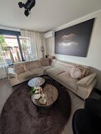 Hoekbank in de kleur champagne, stof velvet, Huis en Inrichting, Ophalen, Zo goed als nieuw, Stof, Hotel chique