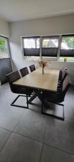 Eettafel 6 personen krasvrij blad (evt. met stoelen), Huis en Inrichting, Tafels | Eettafels, Zo goed als nieuw, Vijf personen of meer