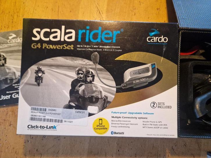 Scala rider G4 duo powerset, Motoren, Accessoires | Navigatiesystemen, Gebruikt, Ophalen of Verzenden