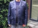 Mooi blauw lederen heren colbert maat 54, Kleding | Heren, Ophalen of Verzenden, Zo goed als nieuw, Maat 52/54 (L), Blauw