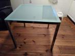 Vierkante glazen tafel, Ophalen, Gebruikt, 50 tot 100 cm, Vierkant