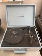 Vintage Crosley Platenspeler in lichtblauwe koffer, Audio, Tv en Foto, Platenspelers, Pitch-regelaar, Zo goed als nieuw, Platenspeler