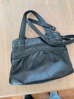 Mooie zachtleren zwarte hand-schoudertas, 30 cm of meer, Verzenden, Zwart, Minder dan 35 cm