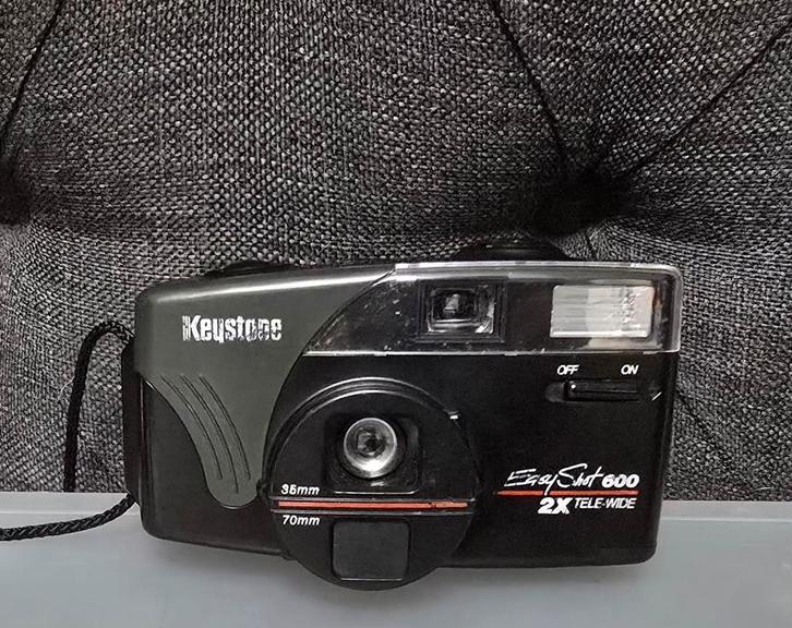 Keystone Vintage Easy Shot 600 2x Tele Wide analoge camera, Audio, Tv en Foto, Fotocamera's Analoog, Gebruikt, Compact, Overige Merken