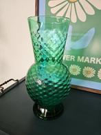 Vintage glas vaas jaren 60, groen retro italië empoli, Ophalen of Verzenden