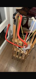 Houten slee met beugel/zitje, Kinderen en Baby's, Speelgoed | Buiten | Sleeën, Ophalen, Gebruikt