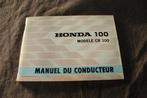 Honda CB100 1972 motocyclette manuel du conducteur CB 100, Motoren, Ophalen of Verzenden, Honda