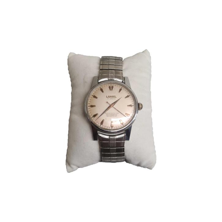 Vintage Langel 21 Jewels horloge, Sieraden, Tassen en Uiterlijk, Horloges | Antiek, Polshorloge, Overige merken, Staal, 1960 of later