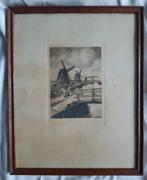 P Matthes (1872-1956) - Ets Klederdrachte en Molen - 1900, Antiek en Kunst, Kunst | Etsen en Gravures, Ophalen of Verzenden