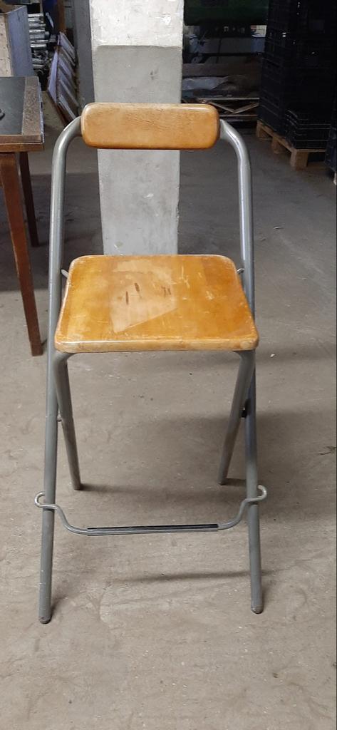 Inklapbare Barkruk, Huis en Inrichting, Stoelen, Gebruikt, Eén, Hout, Bruin, Ophalen