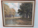 Prachtig olieverfschilderij boslandschap van W.J. Alberts, Antiek en Kunst, Ophalen of Verzenden