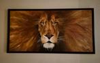 Mooi schilderij, Leeuw - 104 x 54 cm, Ophalen, 50 tot 75 cm, Zo goed als nieuw, Schilderij